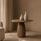 Basilca Walnut Wood Side Table by Tommy Franks
