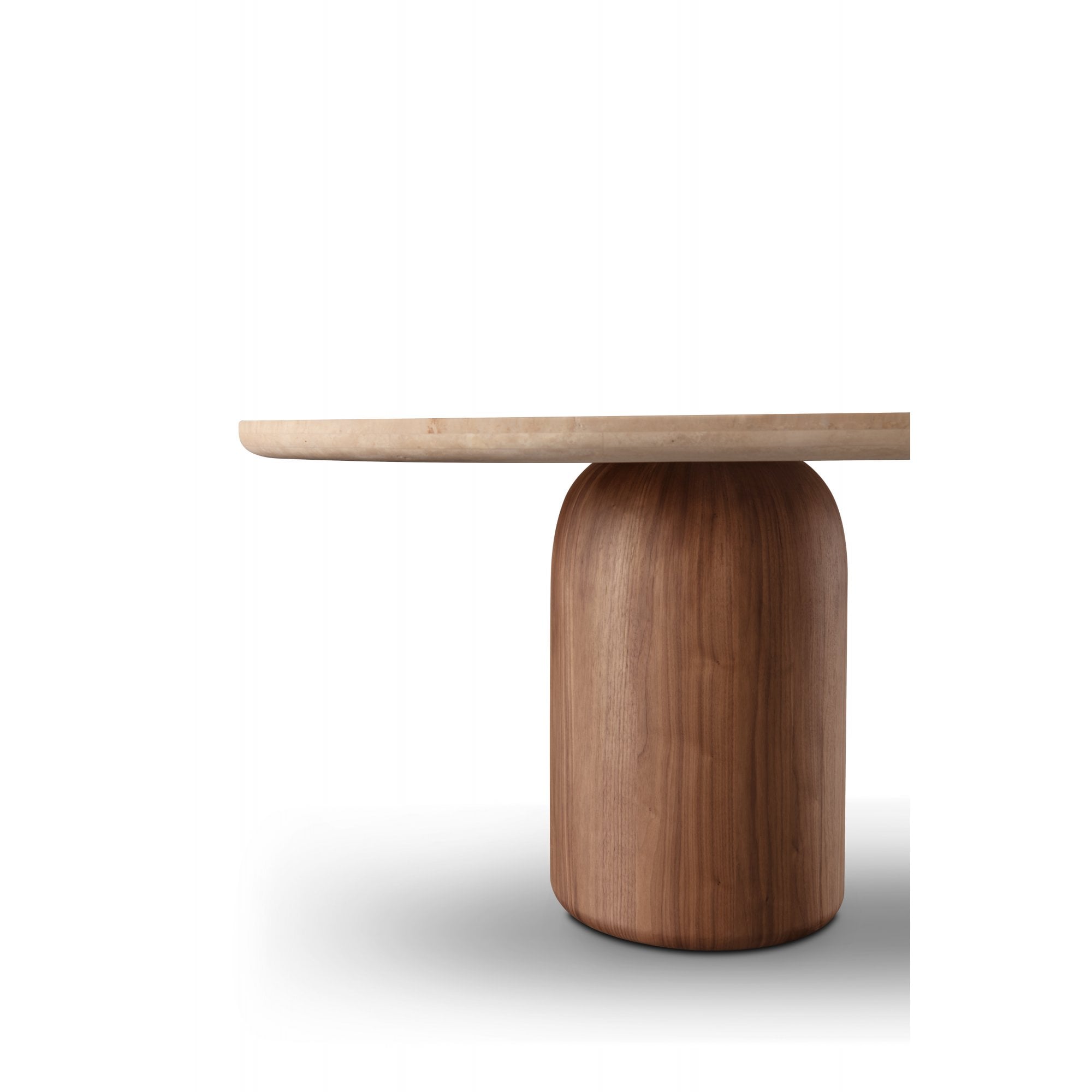 Basilca Walnut Wood & Travertine Dining Table by Tommy Franks