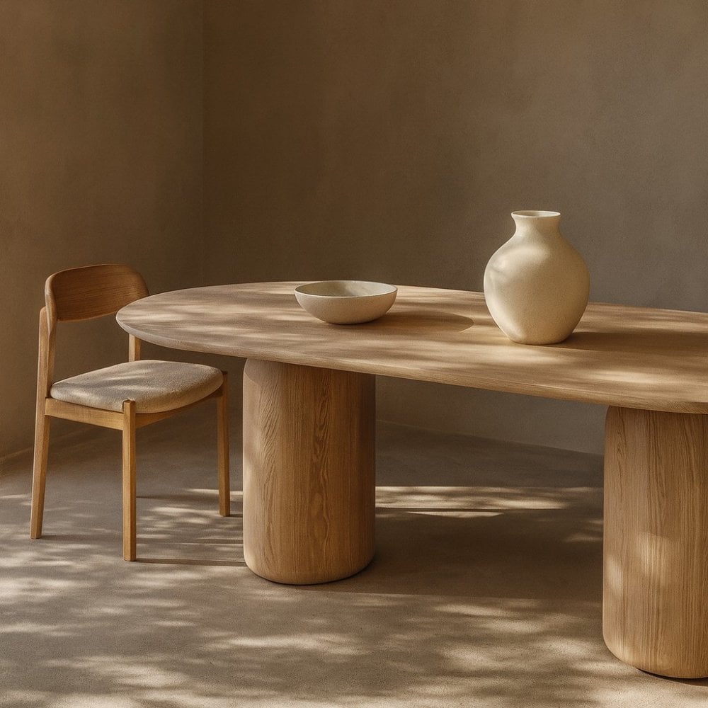 Basilca Ash Oak Wood 270cm Dining Table by Tommy Franks