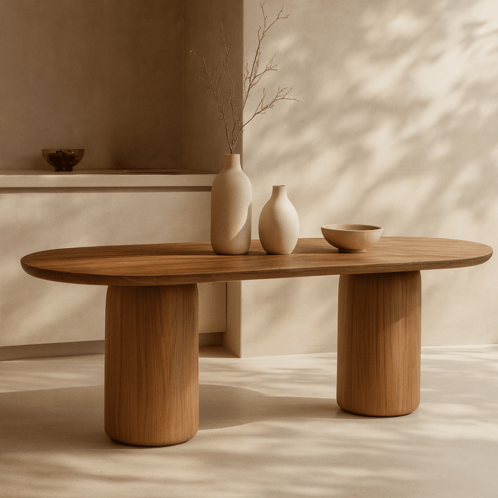 Basilca Walnut Wood Dining Table by Tommy Franks