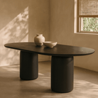Basilca Matte Black 240cm Wood Dining Table by Tommy Franks