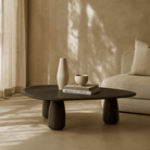 Basilca Matte Black Wood Coffee Table by Tommy Franks
