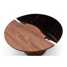 Aurelia Coffee Table in Walnut Wood with Gold Base & Marble Top by Tommy Franks
