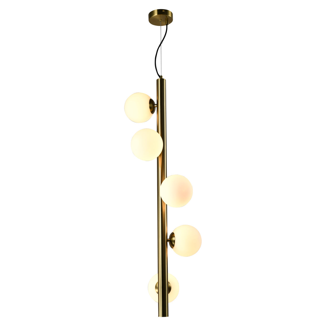 Elorie Antique Brass & Opal Globes Pendant Light by Richmond Interiors