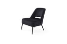 Avesa Black Velvet Lounge Chair by Tommy Franks
