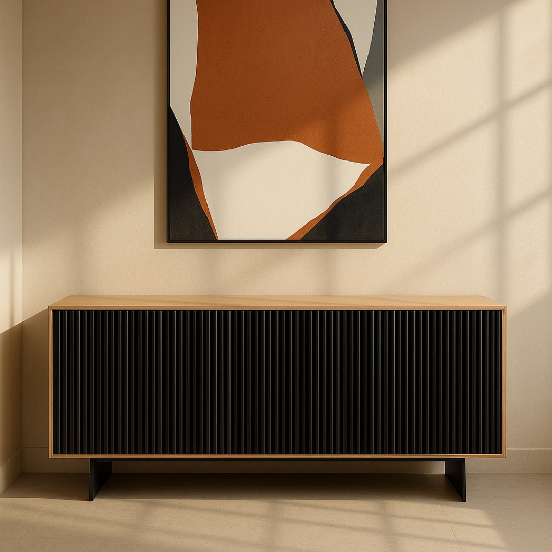 Costine Black Ash & Oak Wood Sideboard by Tommy Franks