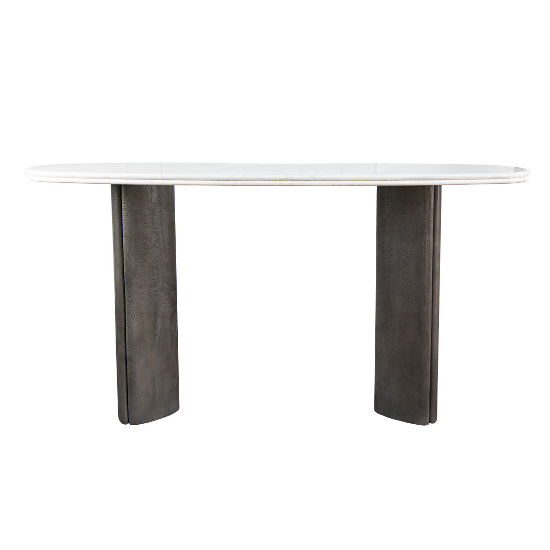 Celeste Grey Console Table with White Marble Top by RV Astley