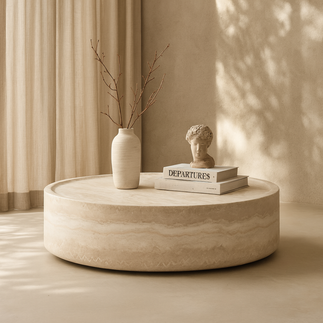Ciladro Medium Faux Travertine Coffee Table by Tommy Franks