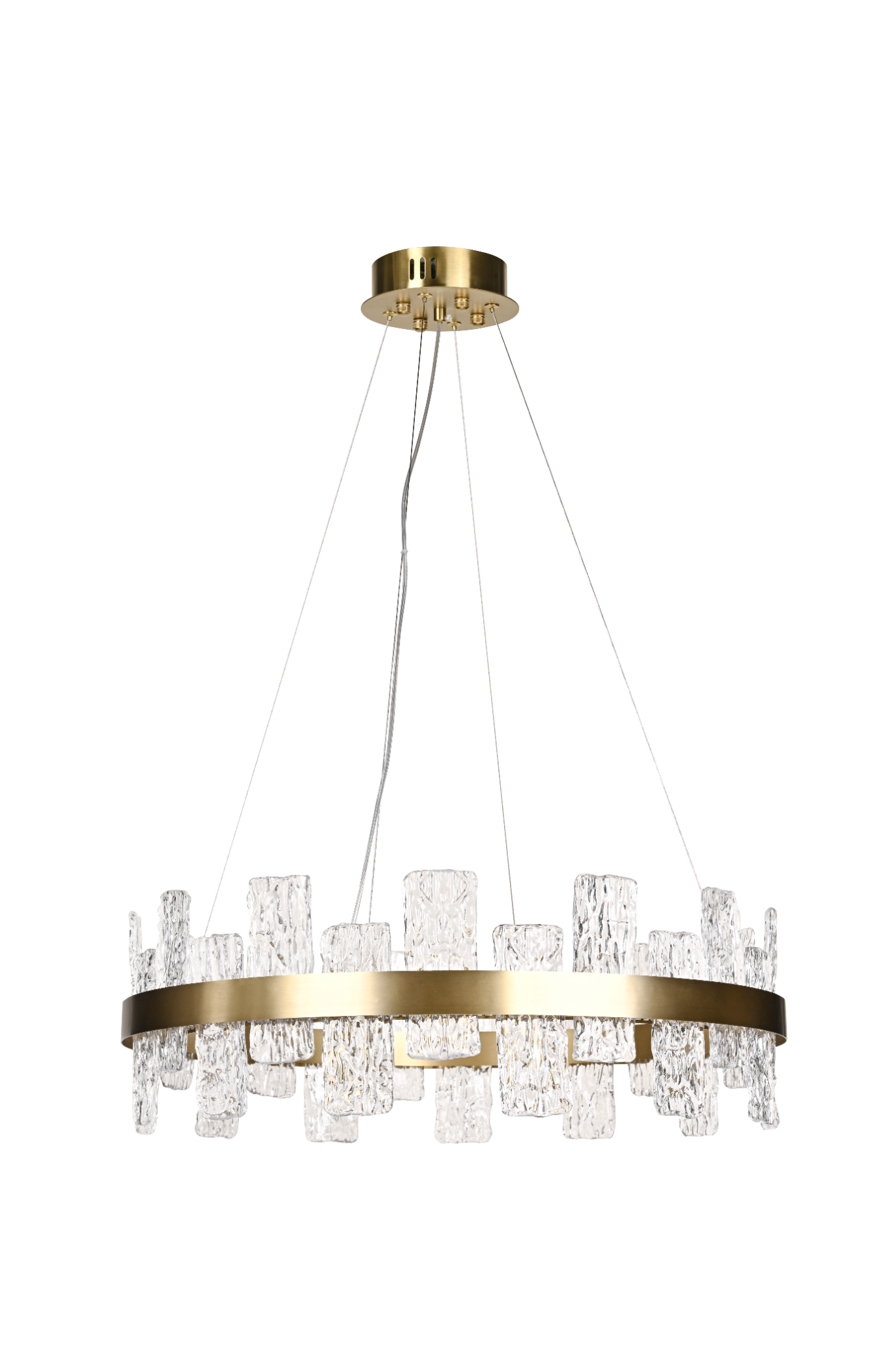 Rimini Gold & Textured Glass Pendant 60cm Luxe Collection