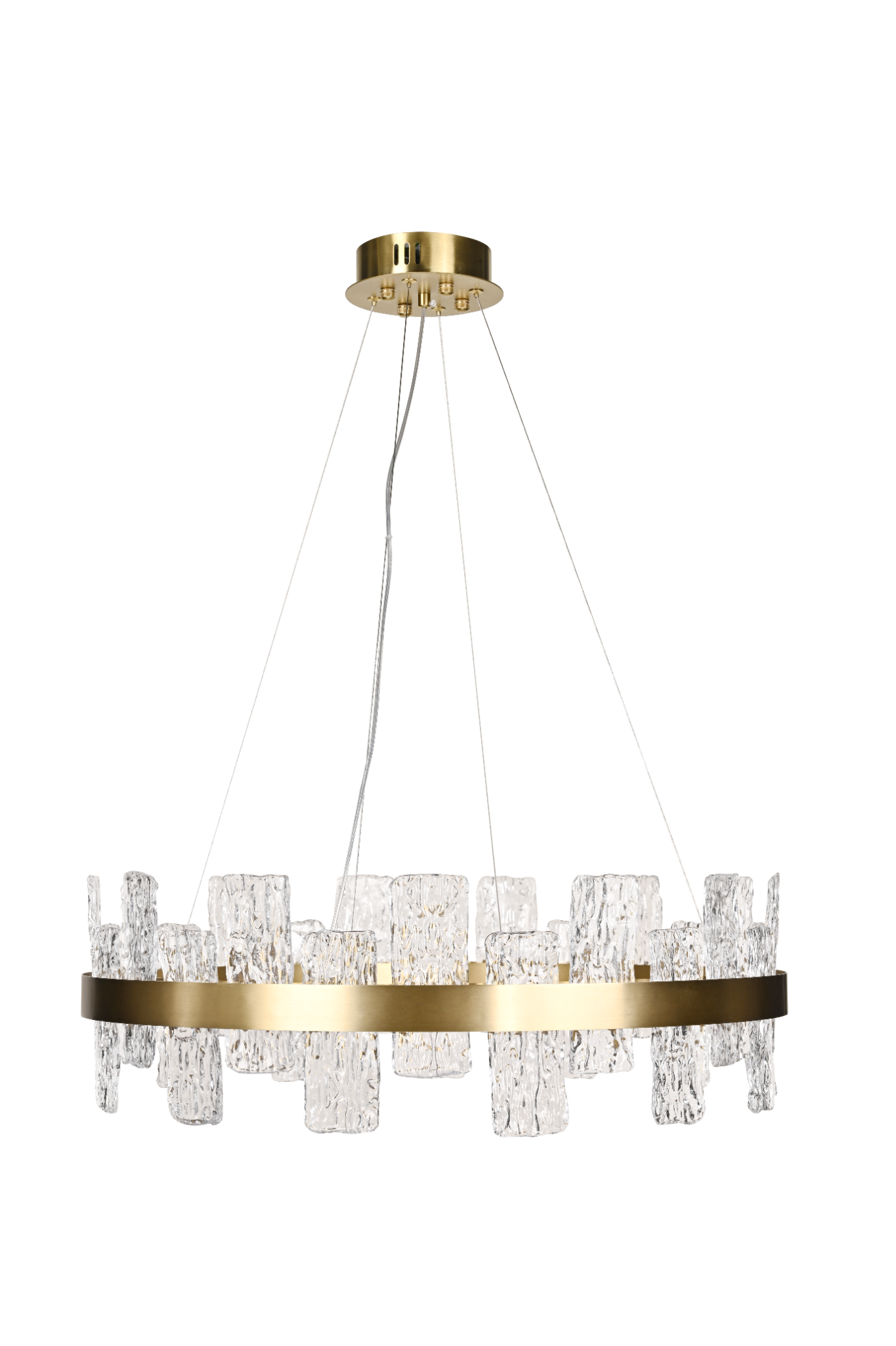 Rimini Gold & Textured Glass Pendant 60cm by Luxe Collection