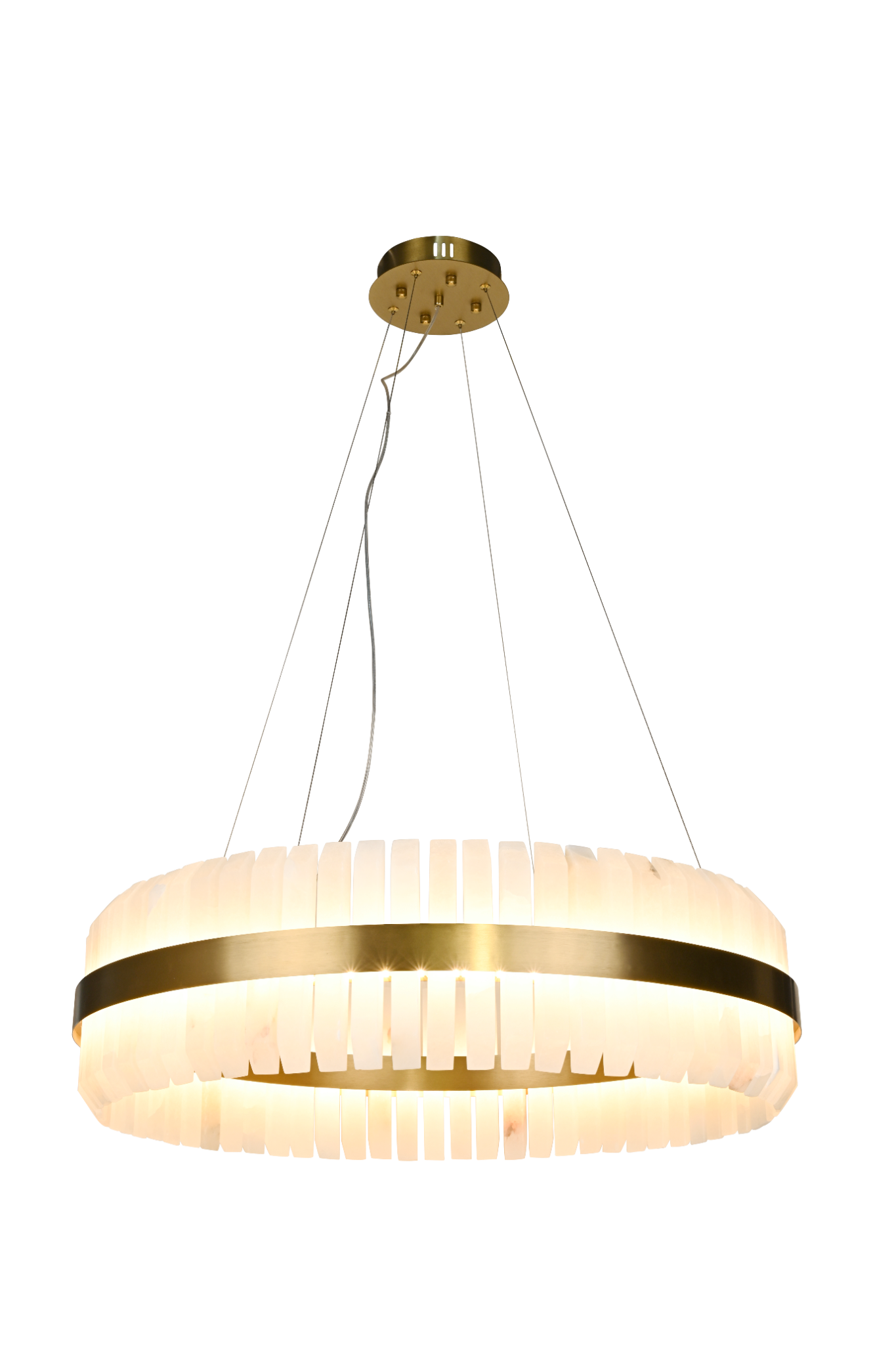 Salerno Gold & Alabaster Pendant 80cm by Luxe Collection