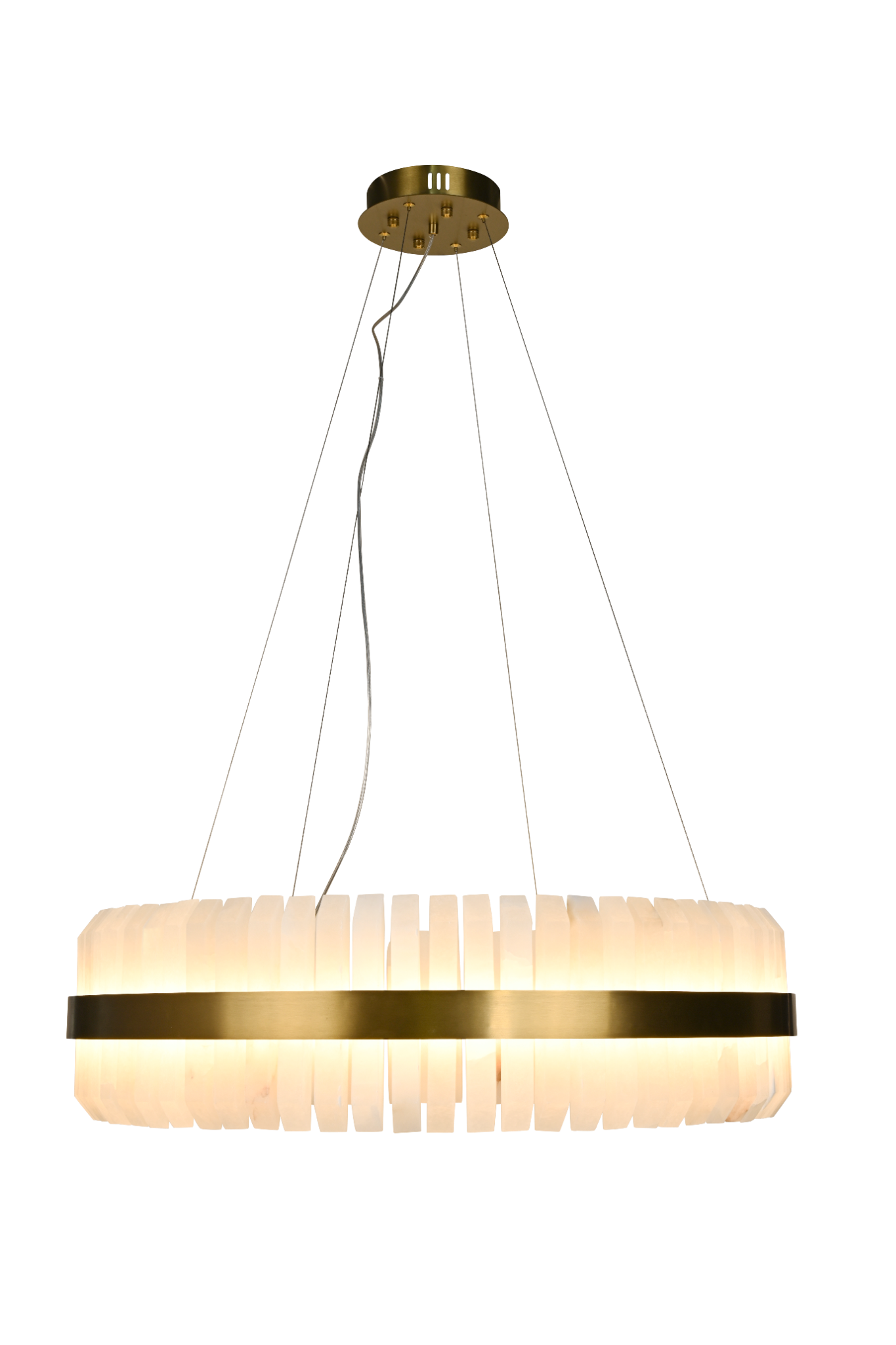 Salerno Gold & Alabaster Pendant 65cm by Luxe Collection