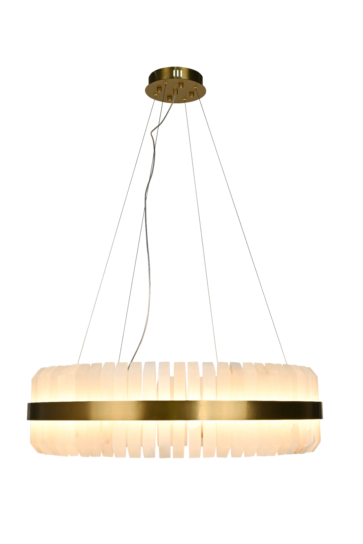 Salerno Gold & Alabaster Pendant 65cm by Luxe Collection