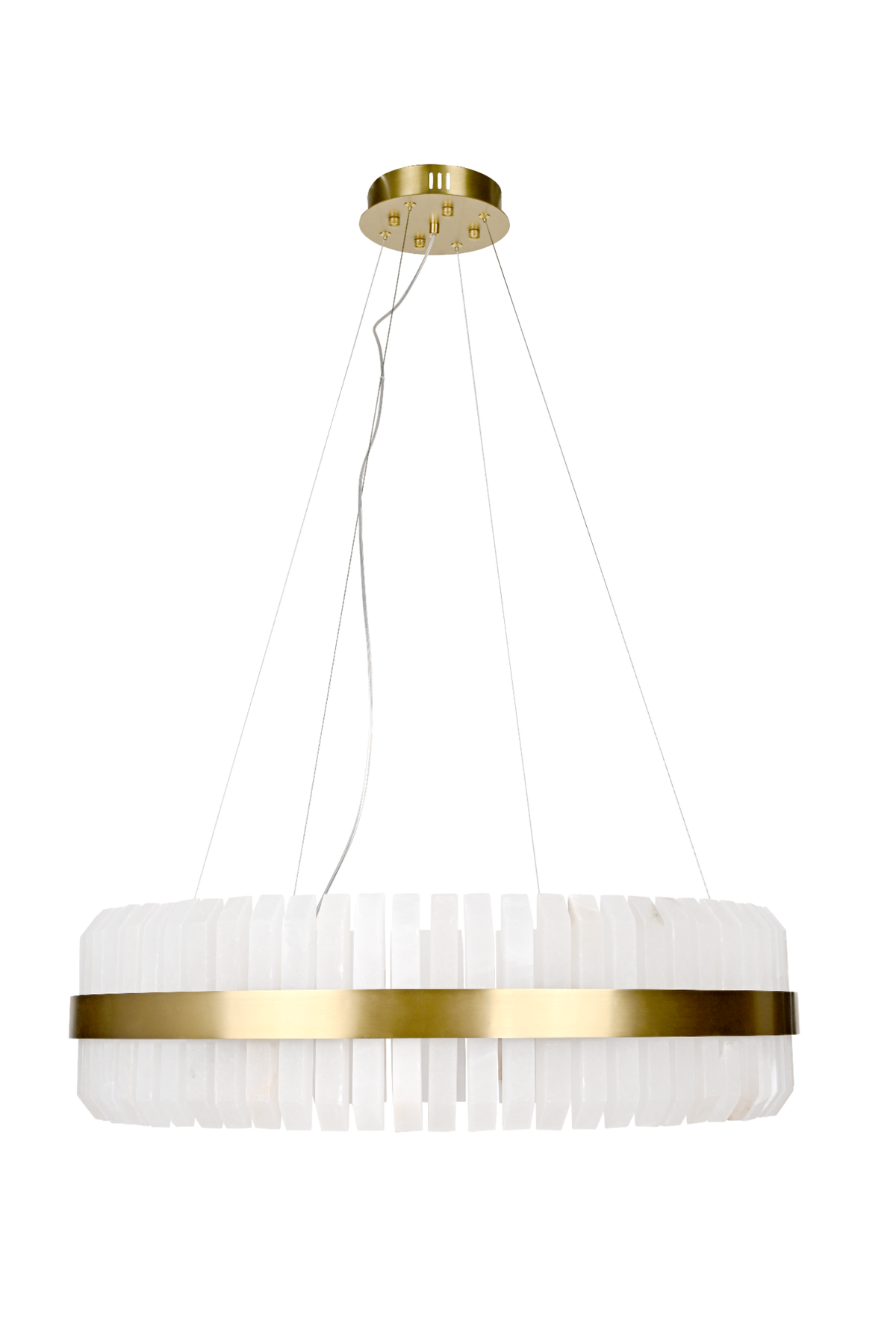Salerno Gold & Alabaster Pendant 65cm by Luxe Collection