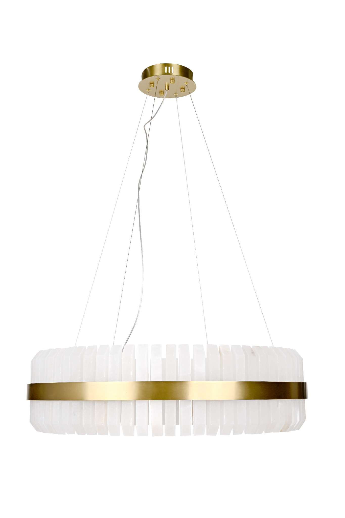 Salerno Gold & Alabaster Pendant 80cm by Luxe Collection