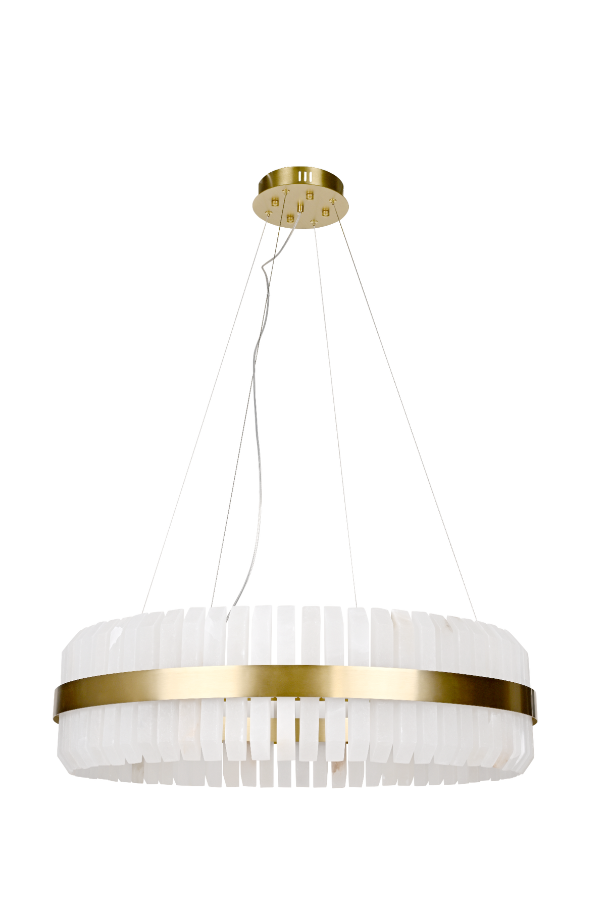 Salerno Gold & Alabaster Pendant 65cm by Luxe Collection