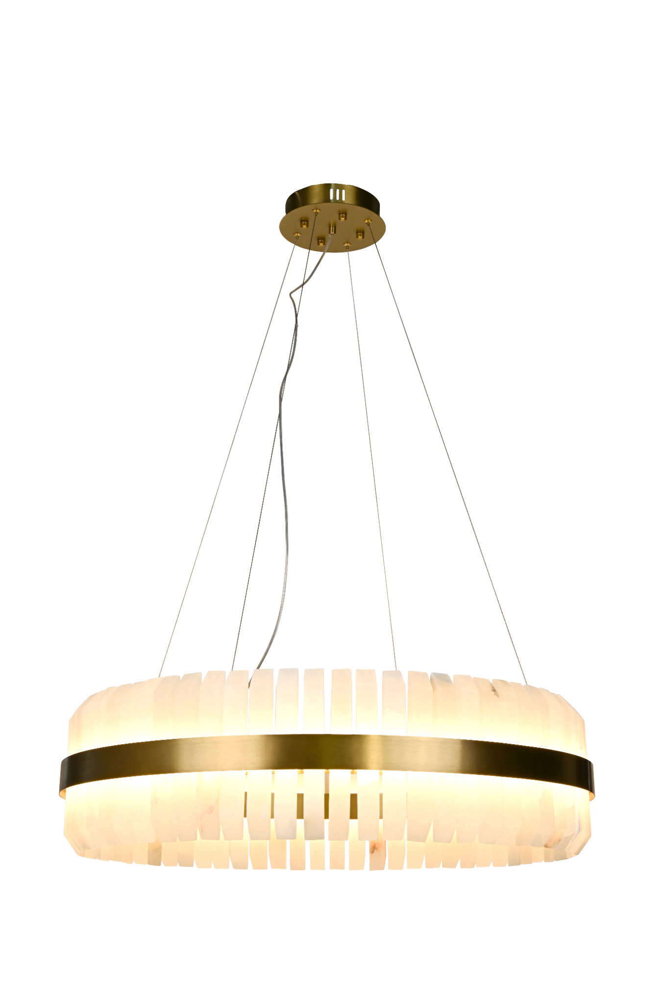 Salerno Gold & Alabaster Pendant 65cm by Luxe Collection