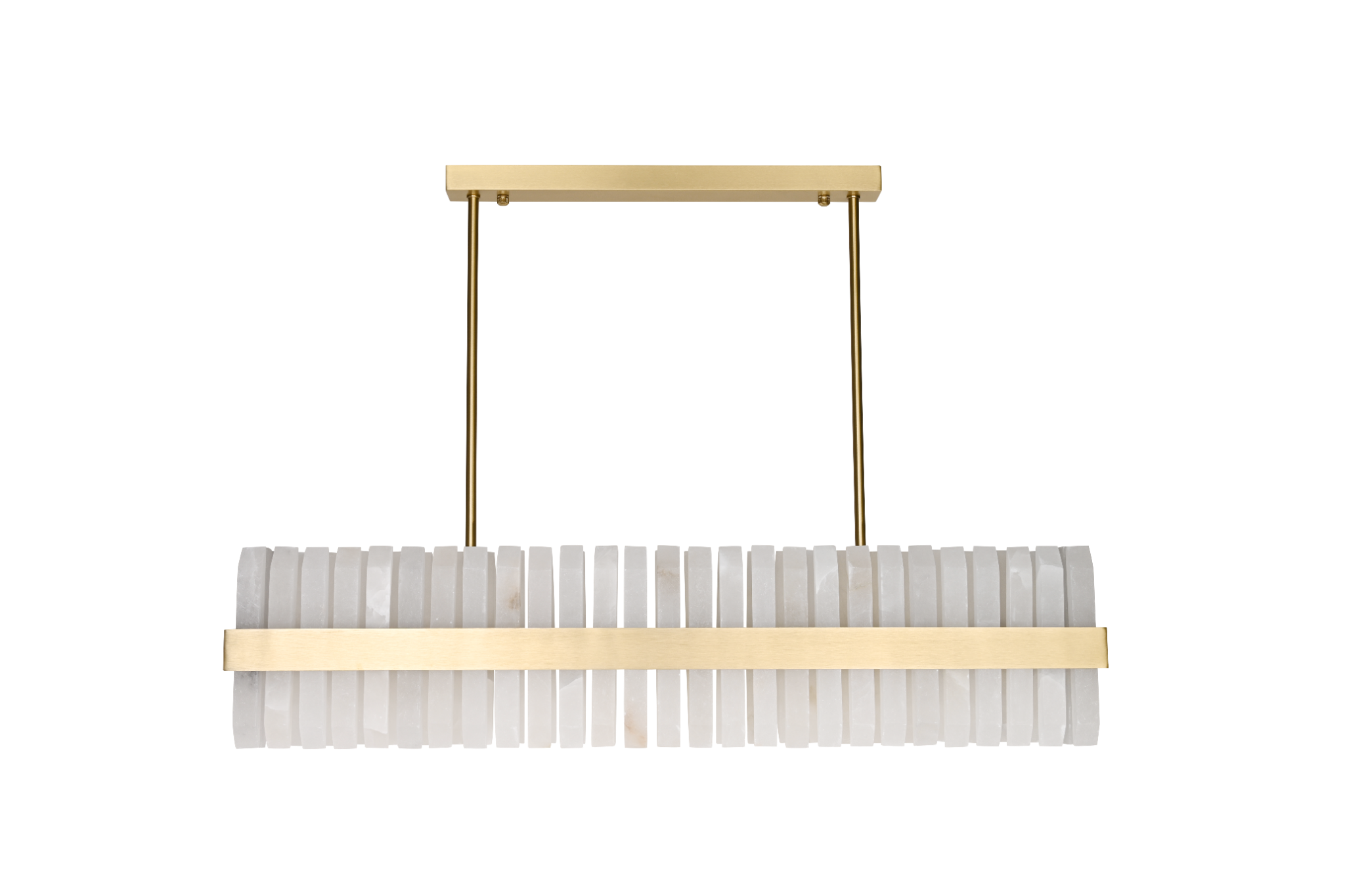 Salerno Gold & Alabaster Linear Dining Pendant 95cm by Luxe Collection