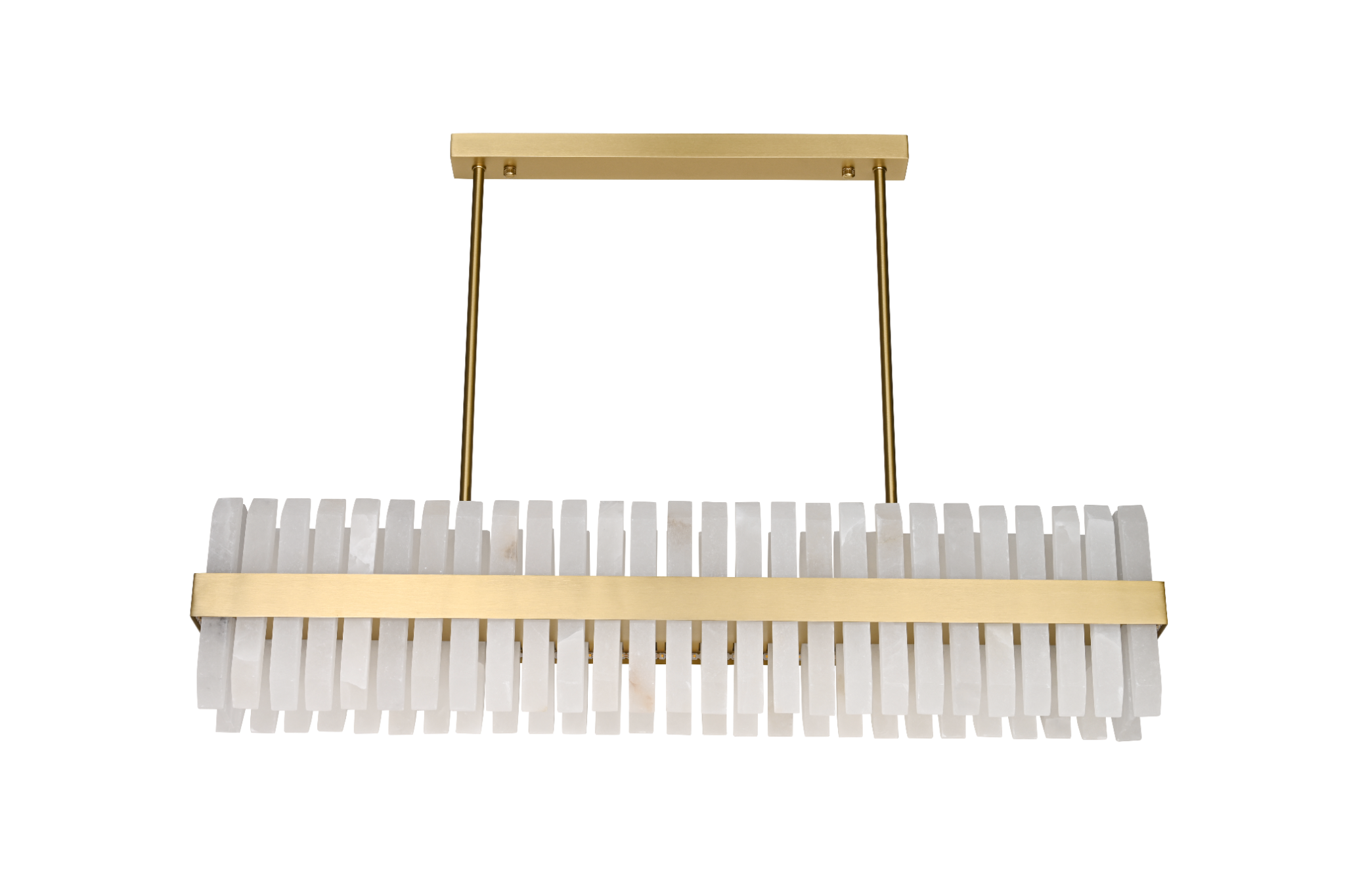 Salerno Gold & Alabaster Linear Dining Pendant 95cm Luxe Collection