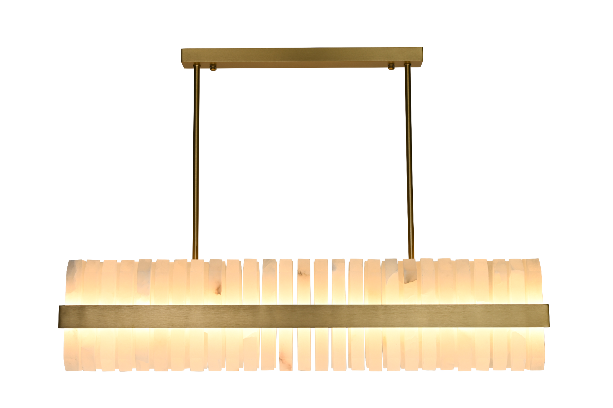 Salerno Gold & Alabaster Linear Dining Pendant 95cm by Luxe Collection