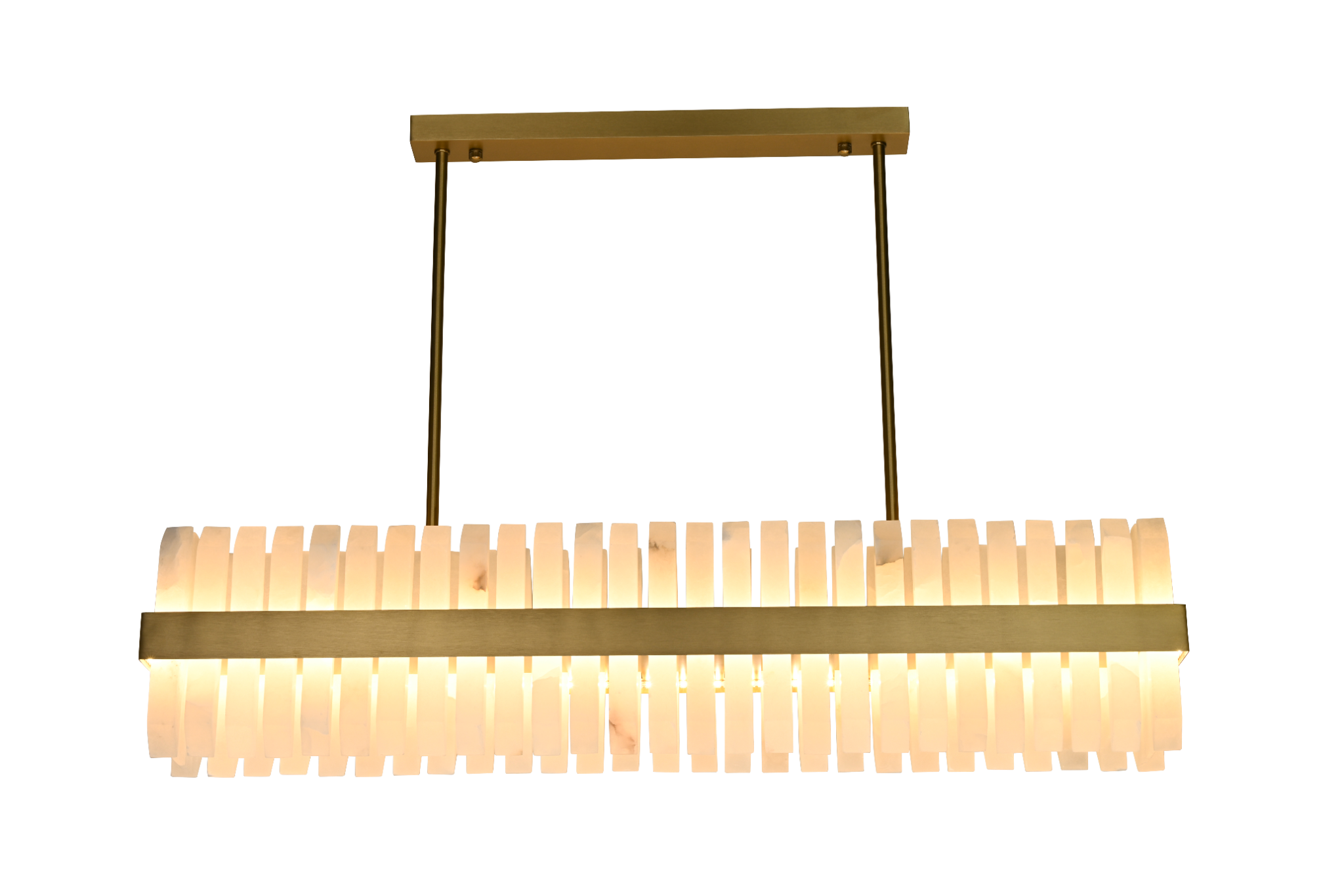 Salerno Gold & Alabaster Linear Dining Pendant 95cm Luxe Collection