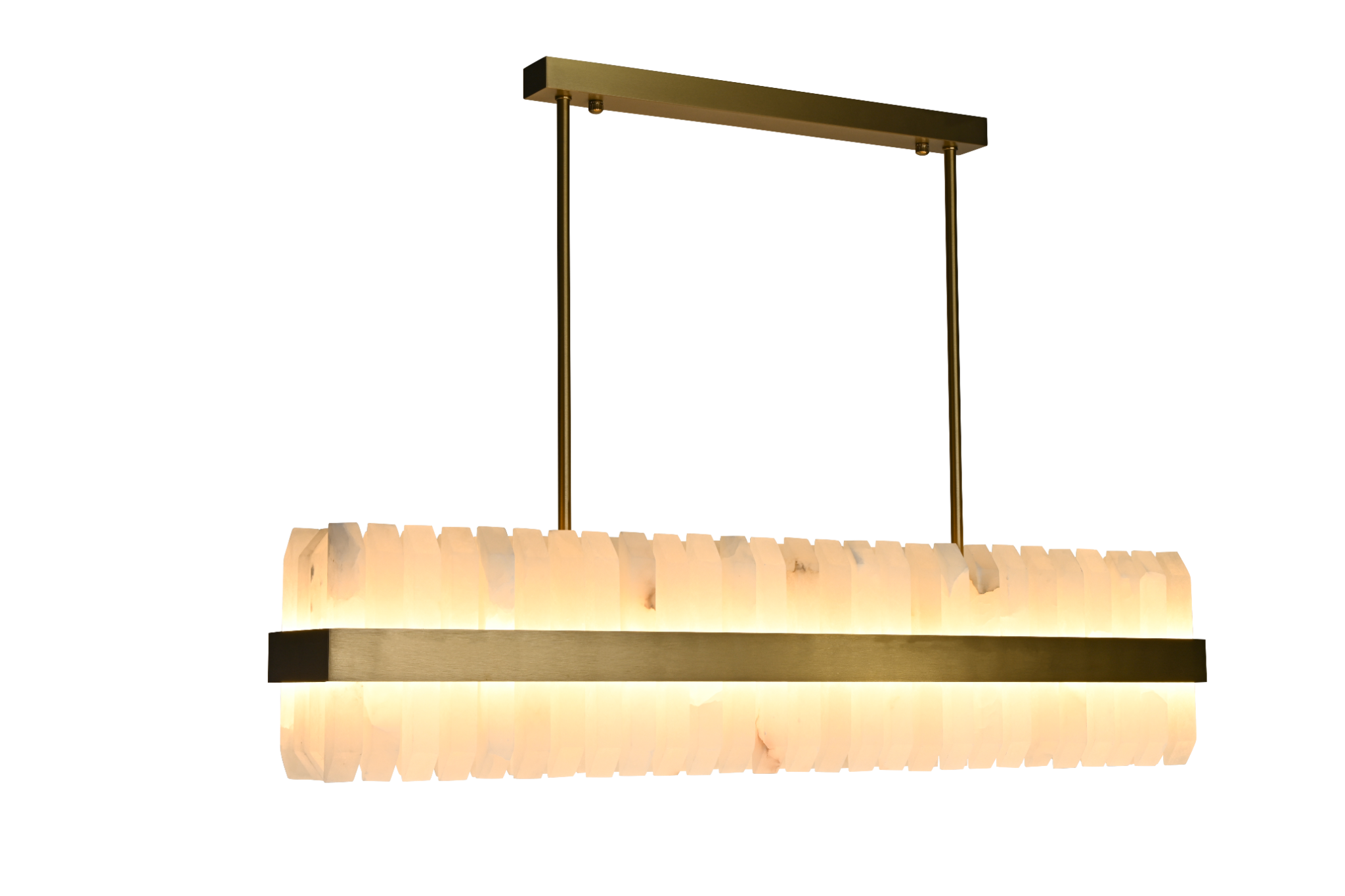 Salerno Gold & Alabaster Linear Dining Pendant 95cm by Luxe Collection