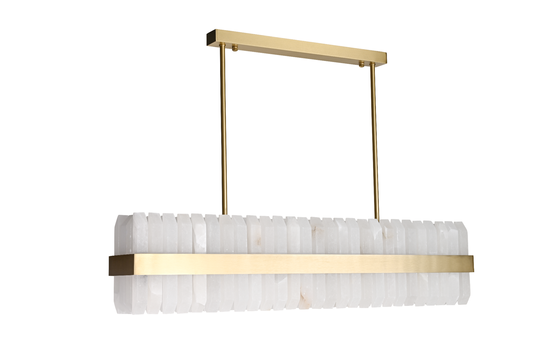 Salerno Gold & Alabaster Linear Dining Pendant 95cm by Luxe Collection