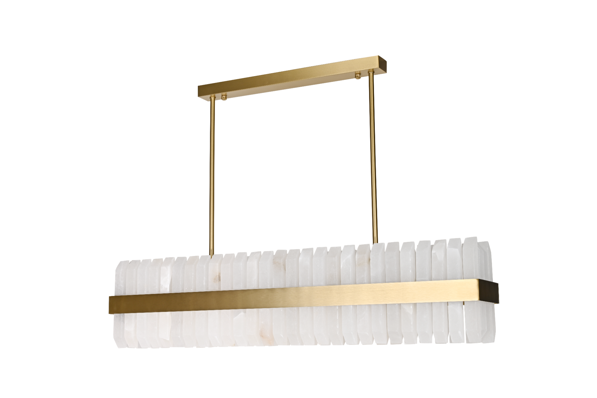 Salerno Gold & Alabaster Linear Dining Pendant 95cm by Luxe Collection