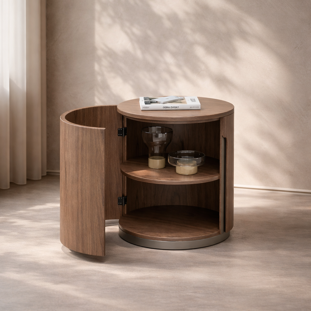 Darcy Walnut Side Table by Tommy Franks