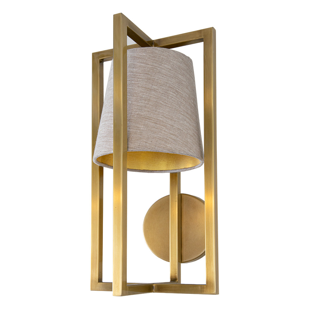 Hurricane Brushed Gold & Shade Wall Light by RV Astley