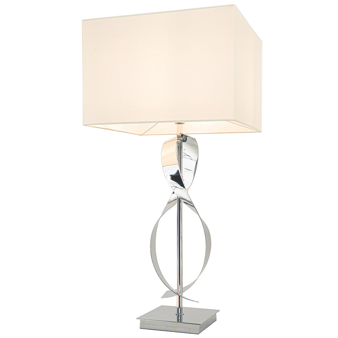 Bali Polished Chrome Twist Table Lamp by RV Astley