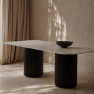 Lantine Matt Black & Marble Dining Table 270cm by Tommy Franks