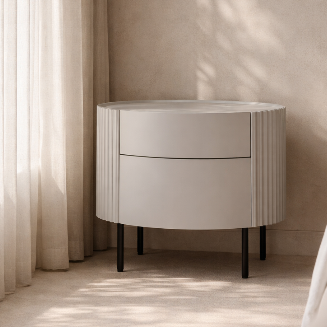 Lantine Light Grey Bedside Table by Tommy Franks