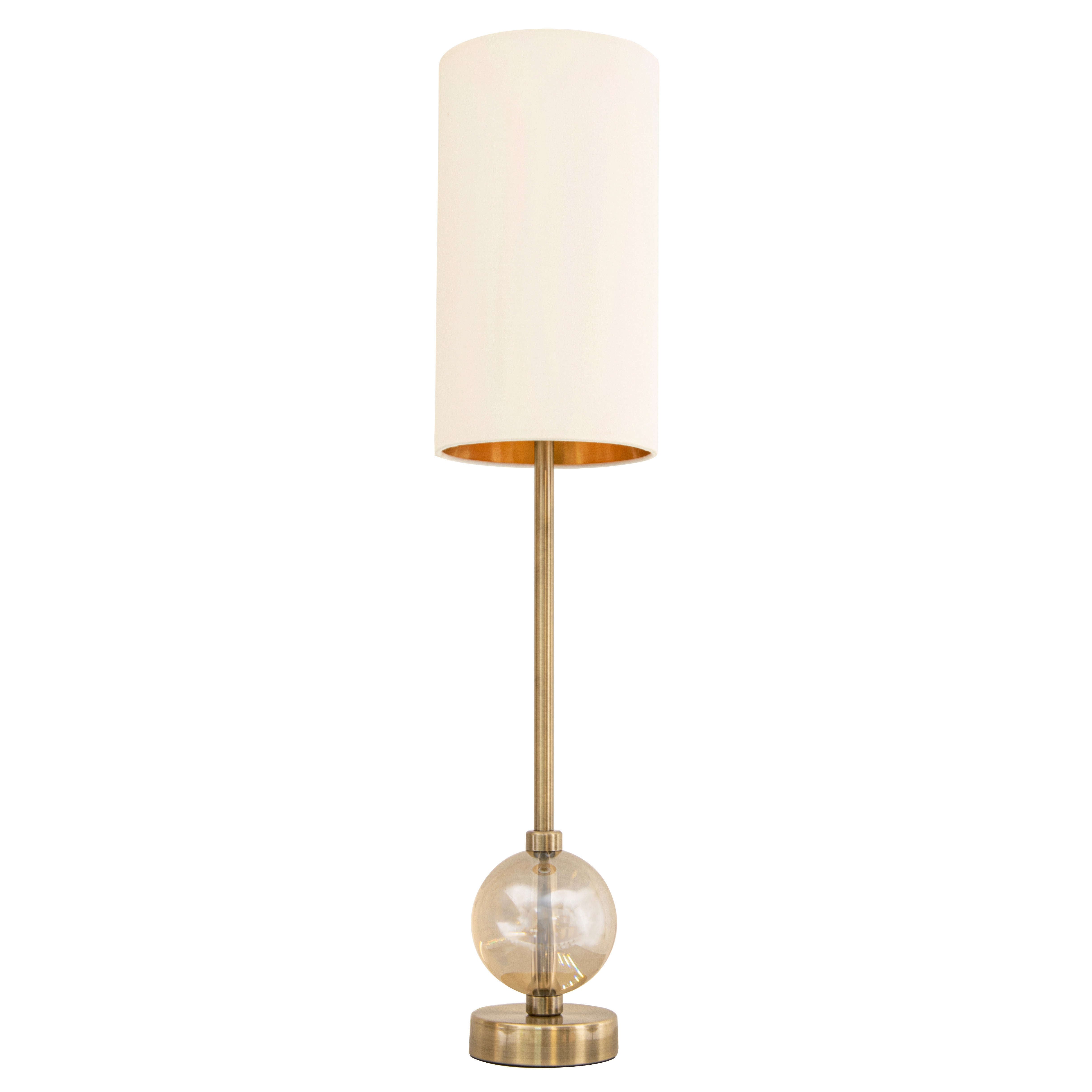 Jarama Cognac Crystal & Antique Brass Table Lamp by RV Astley