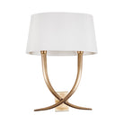 Iva Brass Wall Light with White Fabric Oval Shade by RV Astley
