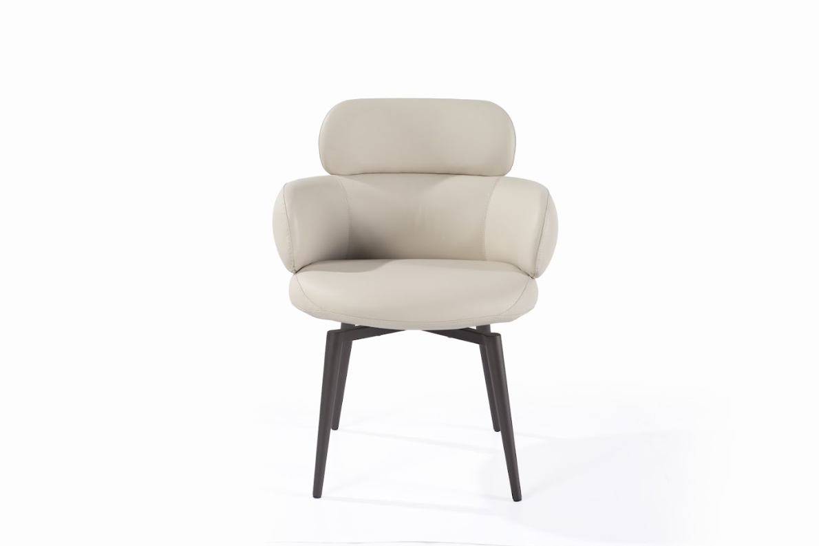 Jesi Natural Fabric Swivel Dining Armchair by Tommy Franks