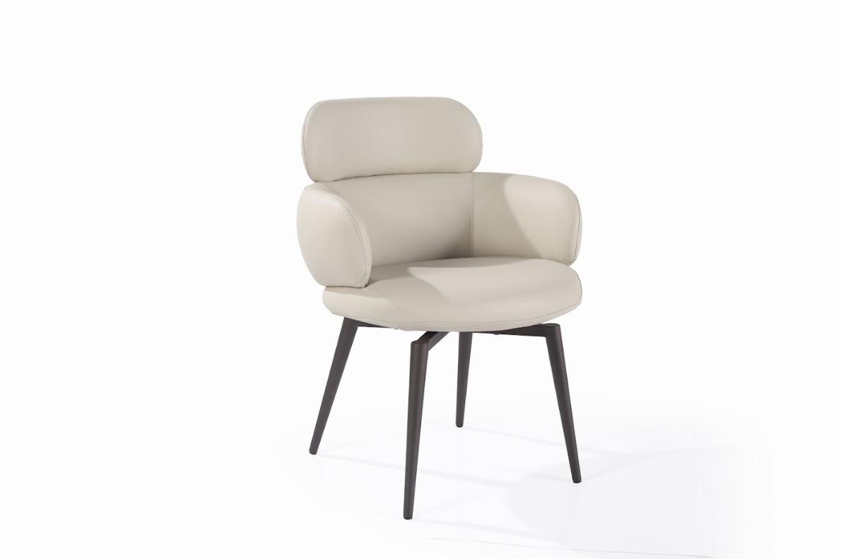 Jesi Natural Fabric Swivel Dining Armchair by Tommy Franks
