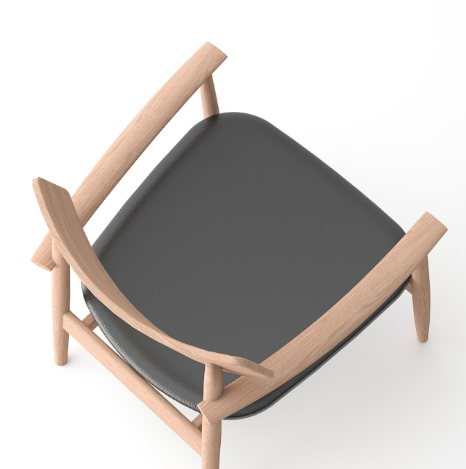 Mono Solid Oak & Black Lounge Chair by Tommy Franks