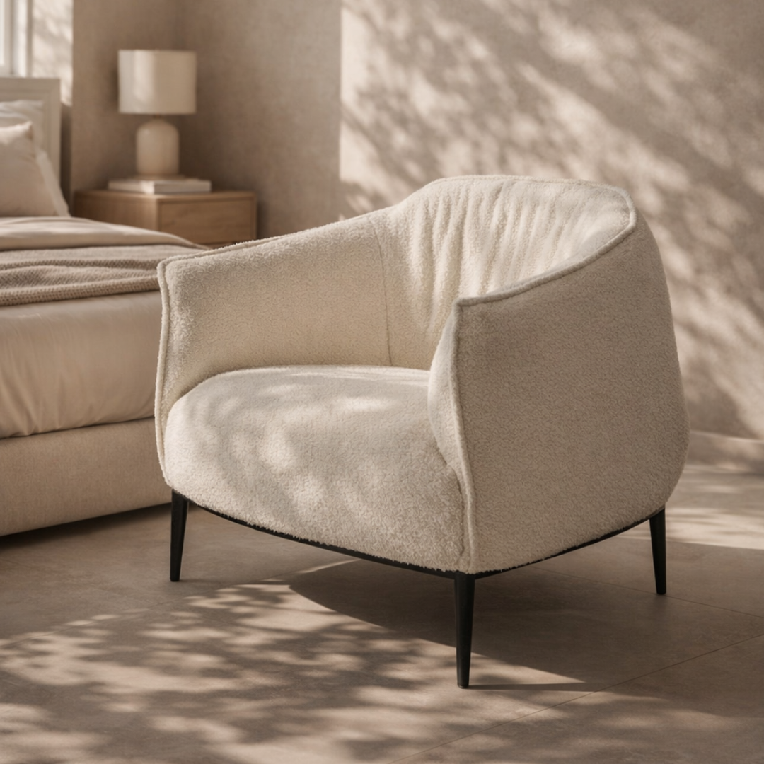 Tyrone Polar Bouclé Lounge Chair by Tommy Franks