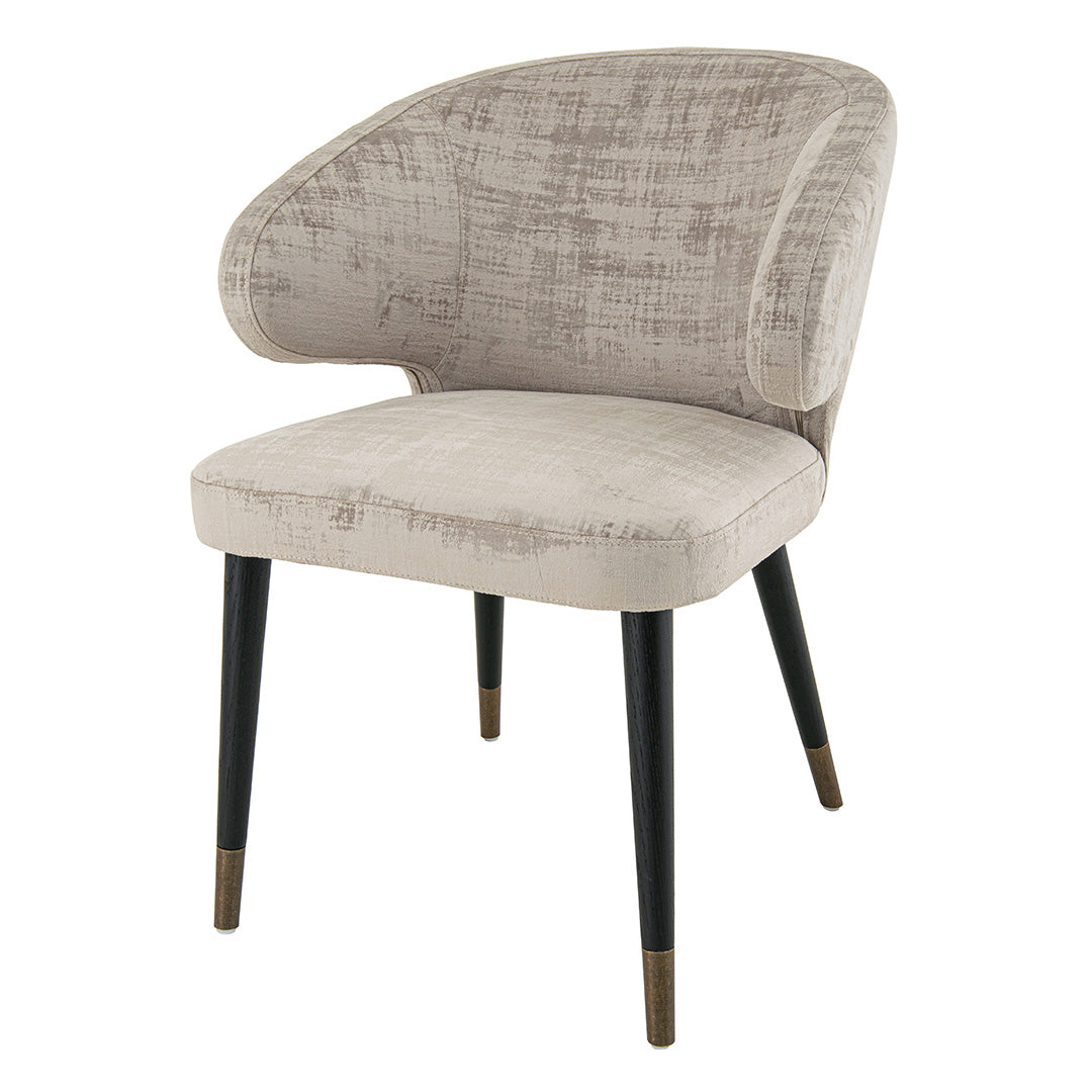 Arrone Wood & Luxe Mushroom Fabric Chair by RV Astley