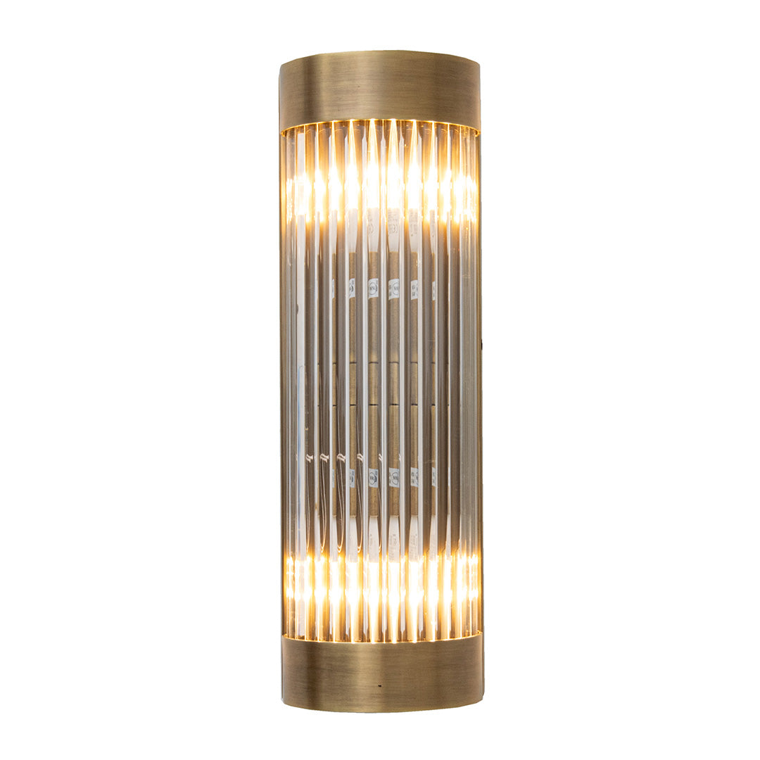 Nasir Antique Brass Wall Light with Glass Rods Shade by RV Astley
