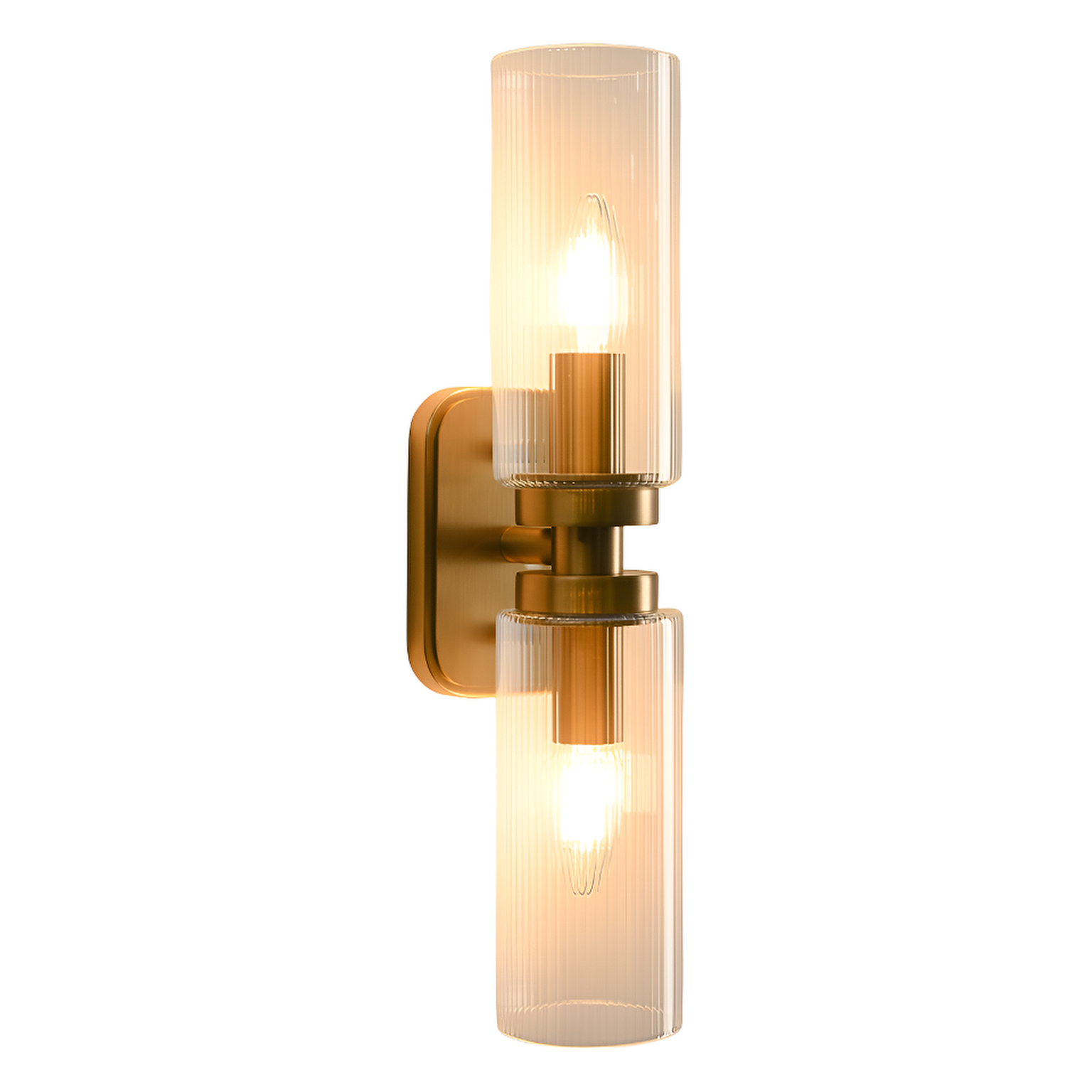 Revere Wall Light in Gold with Clear Glass Light Shade by Luxe Collection