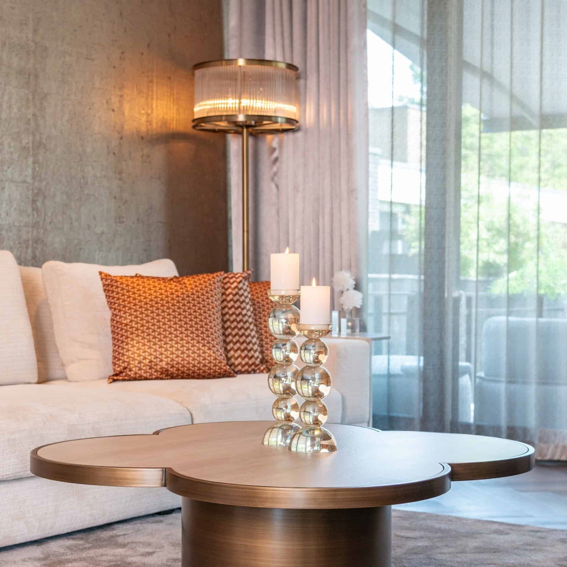 Nadine Floor Lamp Bronze & Glass by Richmond Interiors