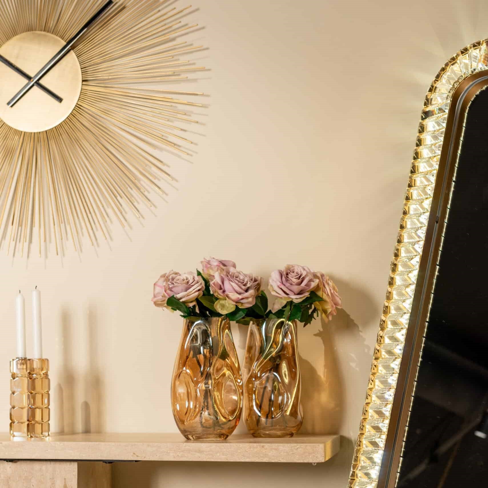 Kahlo Bronze Mirror Floor Illuminated Mirror by Richmond Interiors