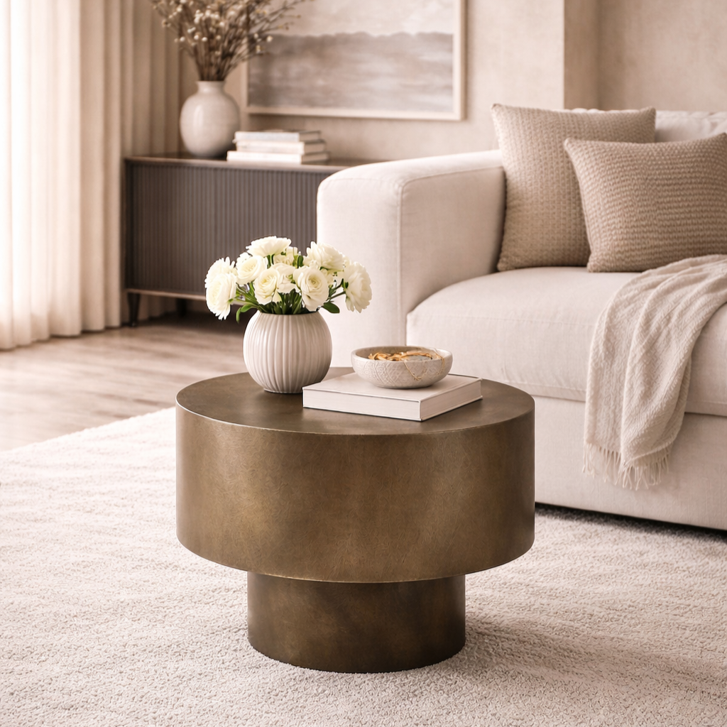Adair Brushed Bronze Side Table by Tommy Franks