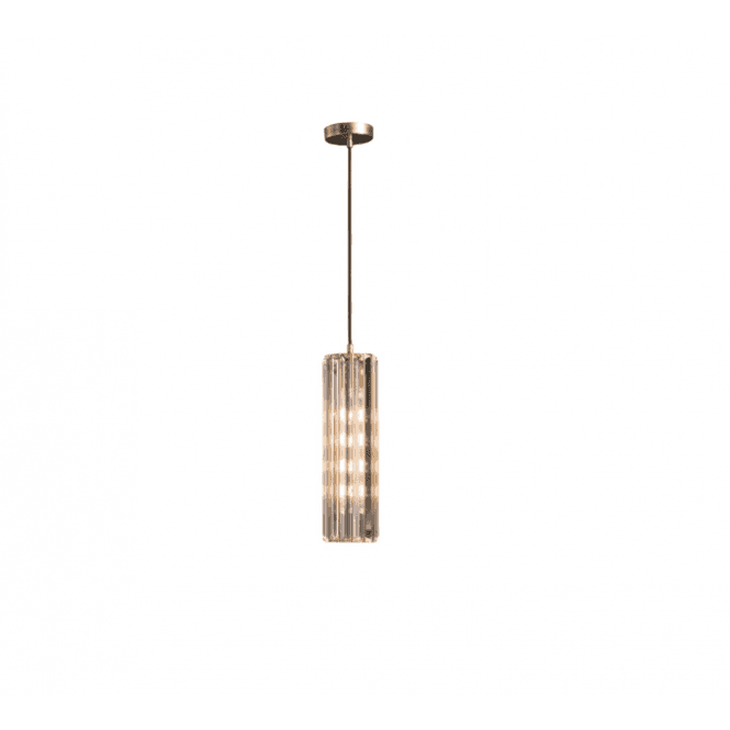 Elegance Elegance Antique Brass & Glass Single Pendant